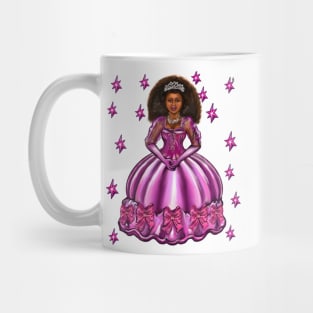 Princess -  Black Afro Princess in purple with stars  7 ! beautiful  black girl with Afro hair, brown eyes and dark brown skin. Hair love ! Mug